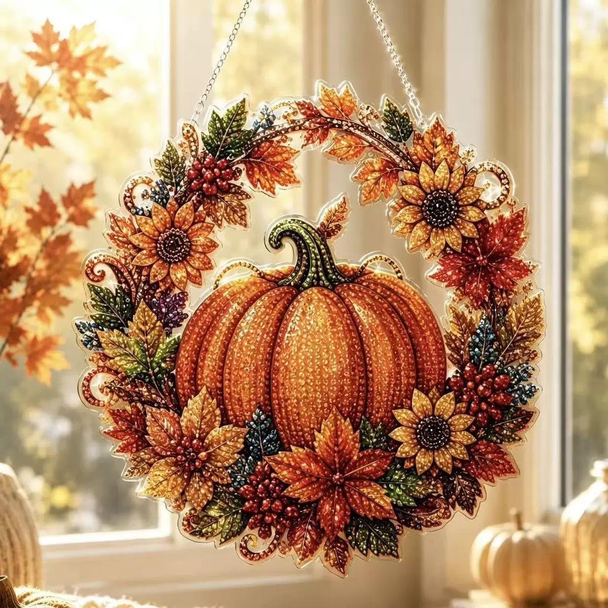 Resin Art Kits - Cadılar Bayramı Balkabakları Elmas Sanatı Asma