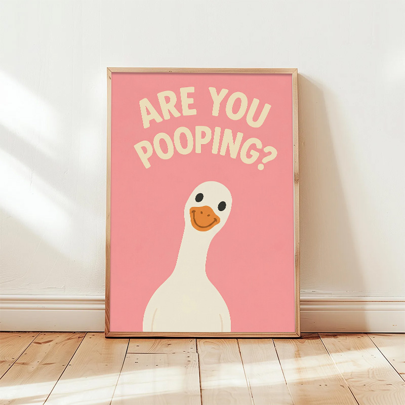 Resin Art Quote - Komik Pembe Ördek Banyo Elmas Duvar