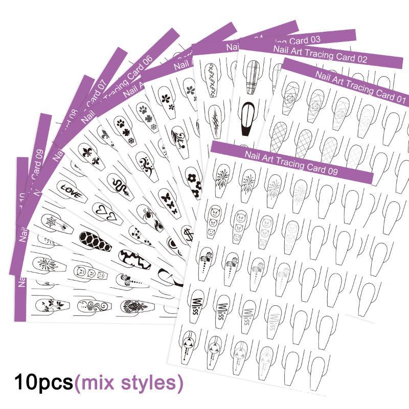 Resin Art Learning - 10 adet Nail Art Hatları Uygulama