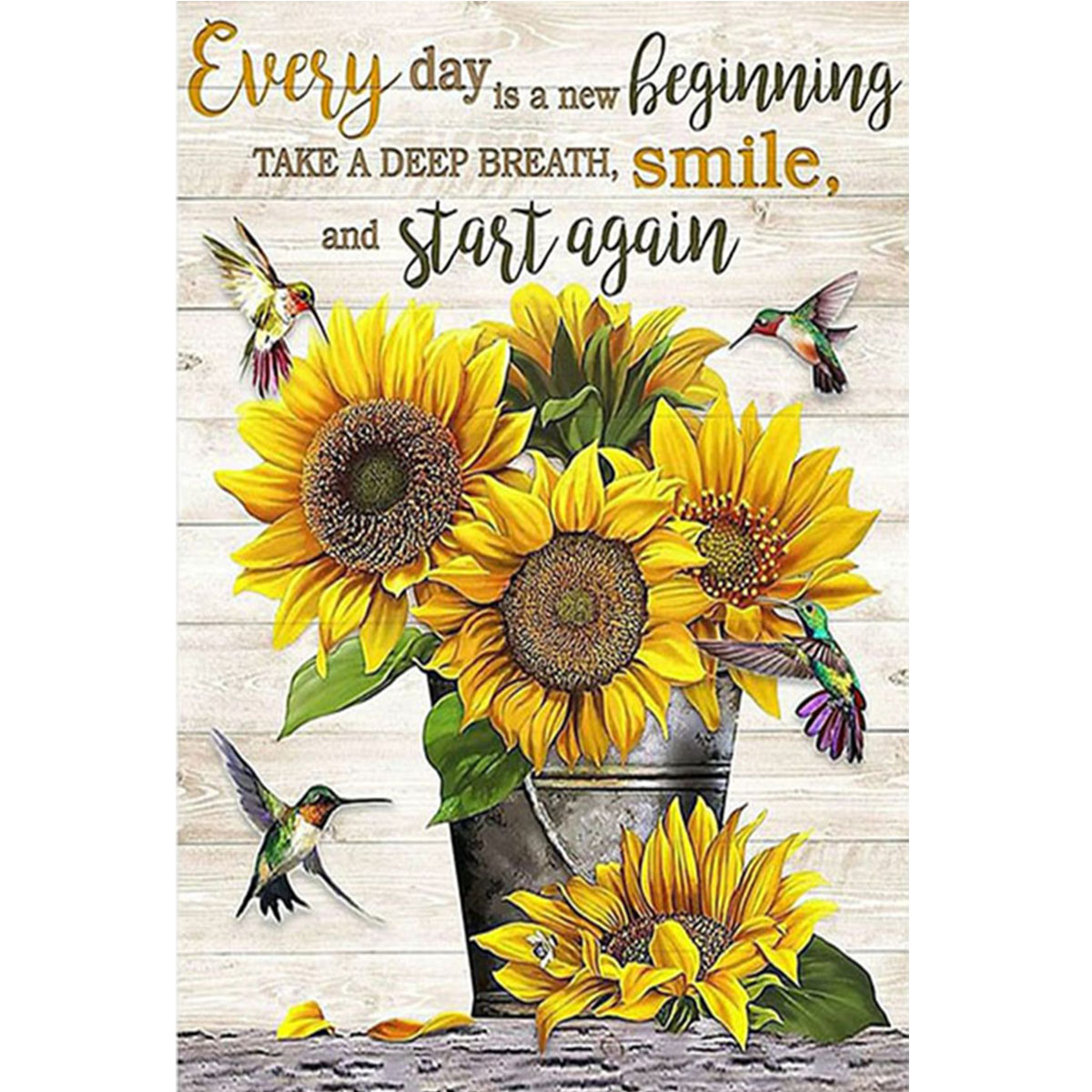 Resin Art Quote - İlham Veren Sözlerle Sunflower Hummingbird Diy